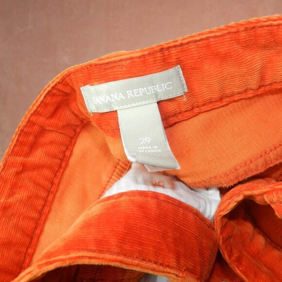 Banana Republic Womens Orange Corduroy Pants Size 29 - Picture 8 of 8